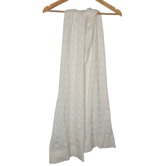 TALBOTS Women's Ivory Cable Knit Scarf - Picture 1 of 6